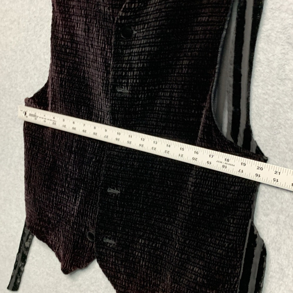 Vtg Gaspar Saldanha Smocked Velvet Vest Sz L Sheer‎ Back Whimsigoth Renaissance - Picture 6 of 7